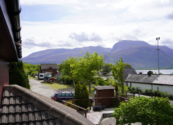snowgoose centre views to ben nevis and Nevis range ski centre aonach mor